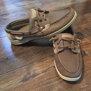 Speedy Topsiders tan/cream 10 wide